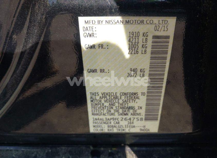 Photo 9 of 2015 Nissan Altima 2.5 S (VIN 1N4AL3AP9FC264758)