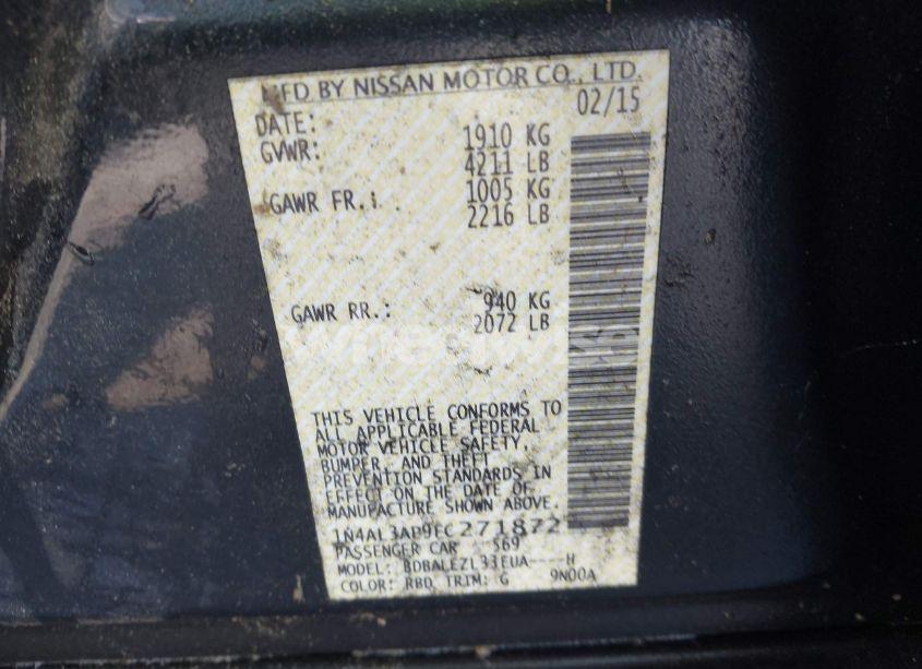 Photo 9 of 2015 Nissan Altima 2.5 S (VIN 1N4AL3AP9FC271872)