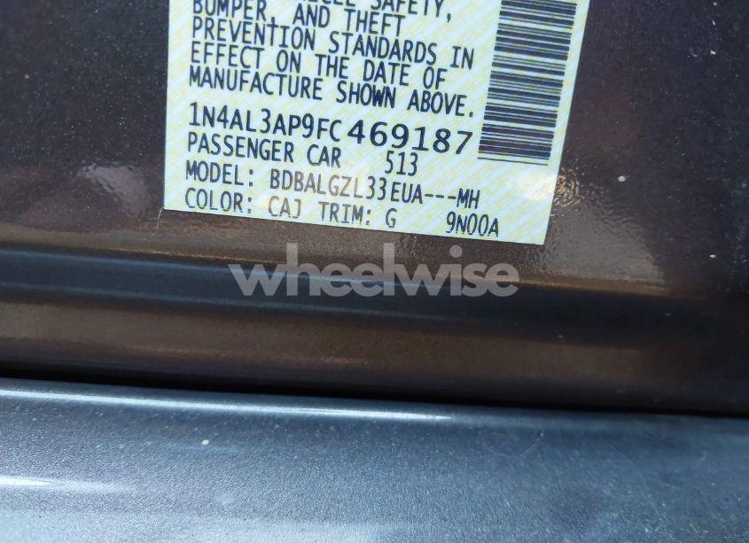 Photo 9 of 2015 Nissan Altima 2.5 S (VIN 1N4AL3AP9FC469187)