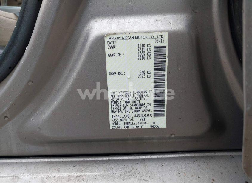 Photo 9 of 2015 Nissan Altima 2.5 S (VIN 1N4AL3AP9FC484885)