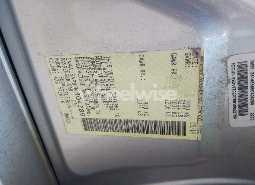 Photo 9 of 2015 Nissan Altima 2.5 S (VIN 1N4AL3AP9FN304289)