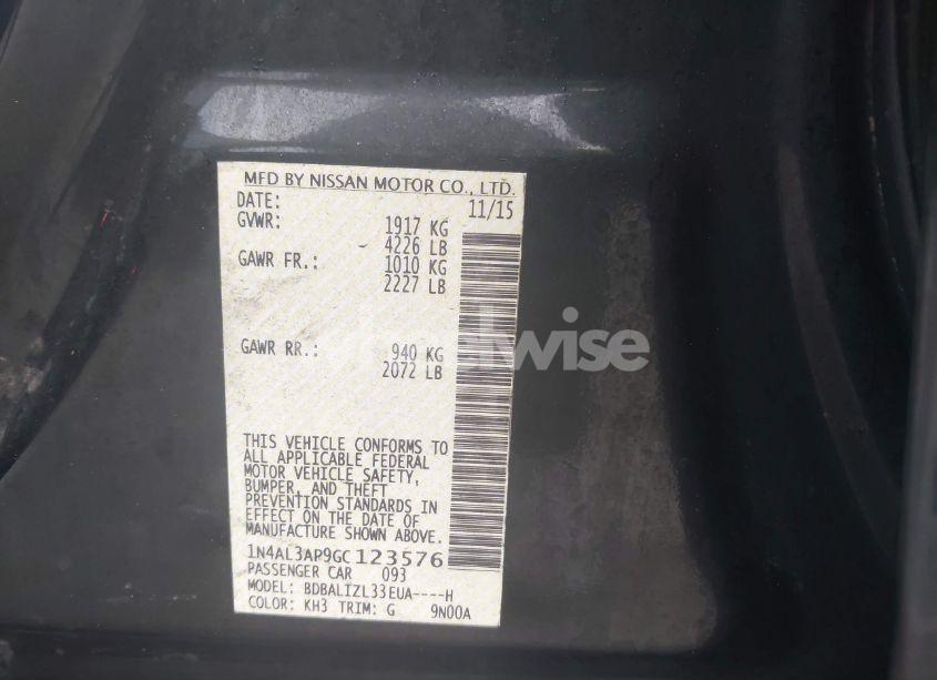 Photo 9 of 2016 Nissan Altima 2.5 SV (VIN 1N4AL3AP9GC123576)