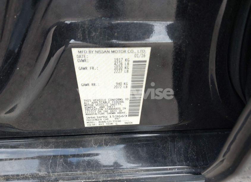 Photo 9 of 2016 Nissan Altima 2.5/2.5 S/2.5 SL/2.5 SR/2.5 SV (VIN 1N4AL3AP9GC159669)