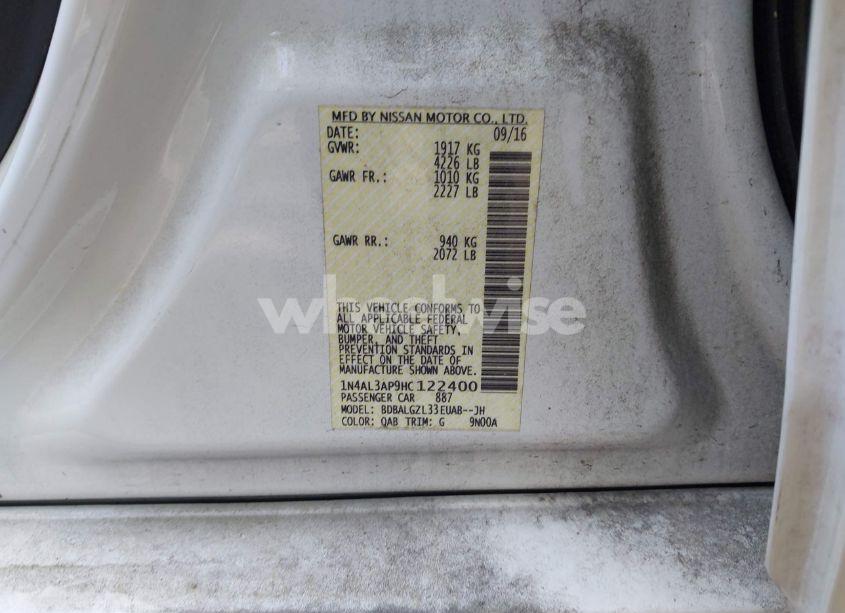 Photo 9 of 2017 Nissan Altima 2.5 S (VIN 1N4AL3AP9HC122400)