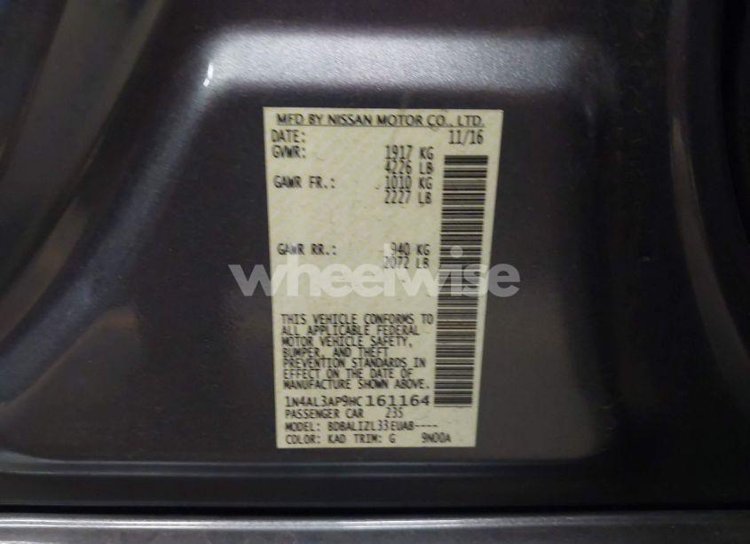 Photo 9 of 2017 Nissan Altima 2.5 SV (VIN 1N4AL3AP9HC161164)