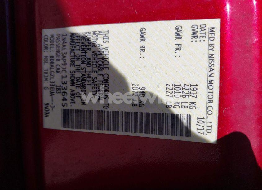 Photo 9 of 2018 Nissan Altima 2.5 S (VIN 1N4AL3AP9JC133645)