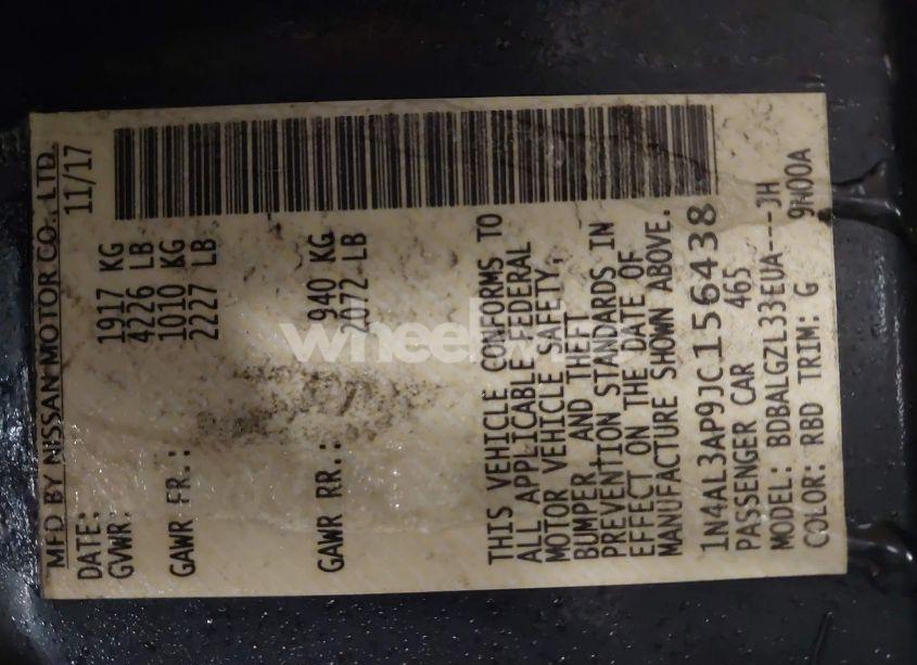 Photo 9 of 2018 Nissan Altima 2.5 S (VIN 1N4AL3AP9JC156438)