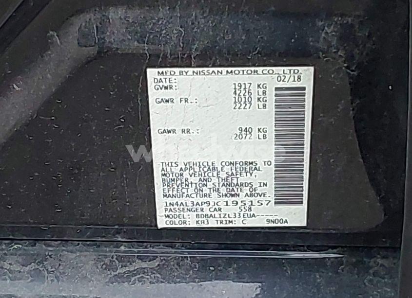 Photo 9 of 2018 Nissan Altima 2.5 SV (VIN 1N4AL3AP9JC195157)