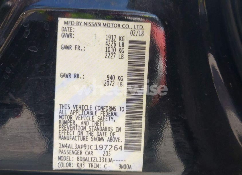 Photo 9 of 2018 Nissan Altima 2.5 SV (VIN 1N4AL3AP9JC197264)