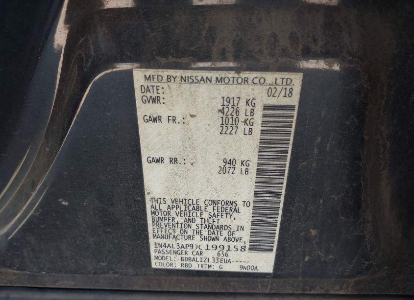 Photo 9 of 2018 Nissan Altima 2.5 SV (VIN 1N4AL3AP9JC199158)