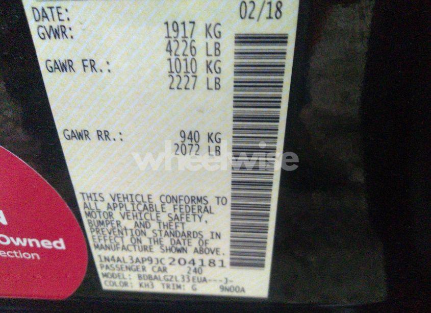 Photo 9 of 2018 Nissan Altima 2.5 S (VIN 1N4AL3AP9JC204181)