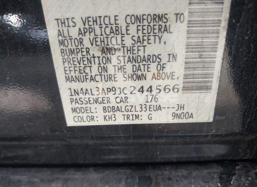 Photo 9 of 2018 Nissan Altima 2.5 S (VIN 1N4AL3AP9JC244566)