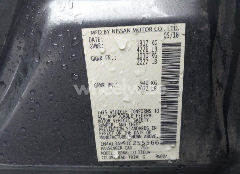 Photo 9 of 2018 Nissan Altima 2.5 SV (VIN 1N4AL3AP9JC255566)