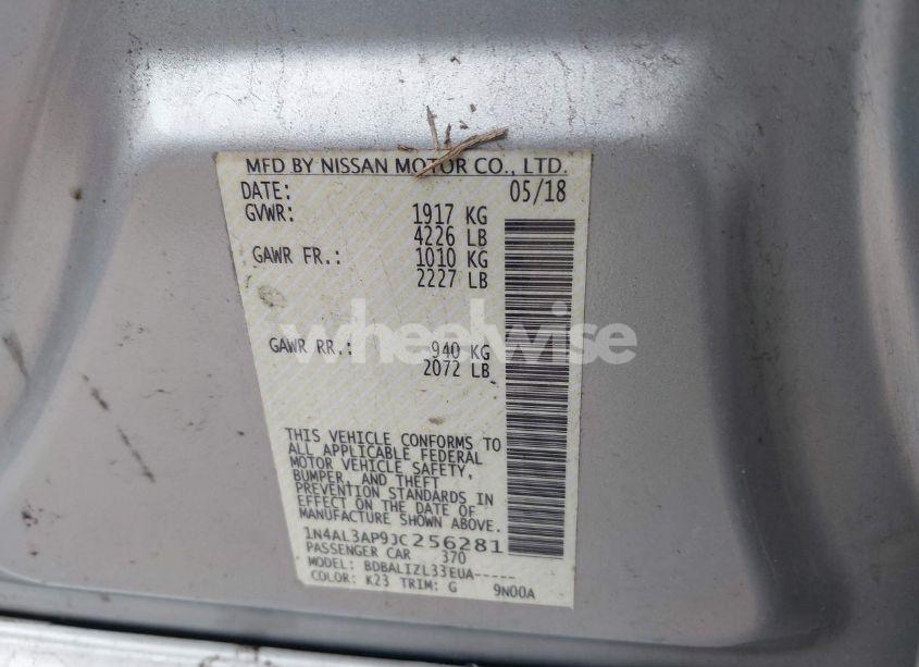 Photo 9 of 2018 Nissan Altima 2.5 SV (VIN 1N4AL3AP9JC256281)