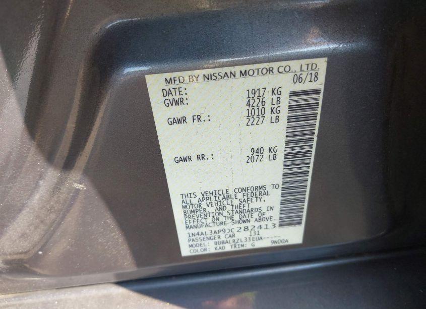 Photo 9 of 2018 Nissan Altima 2.5 SL (VIN 1N4AL3AP9JC282413)