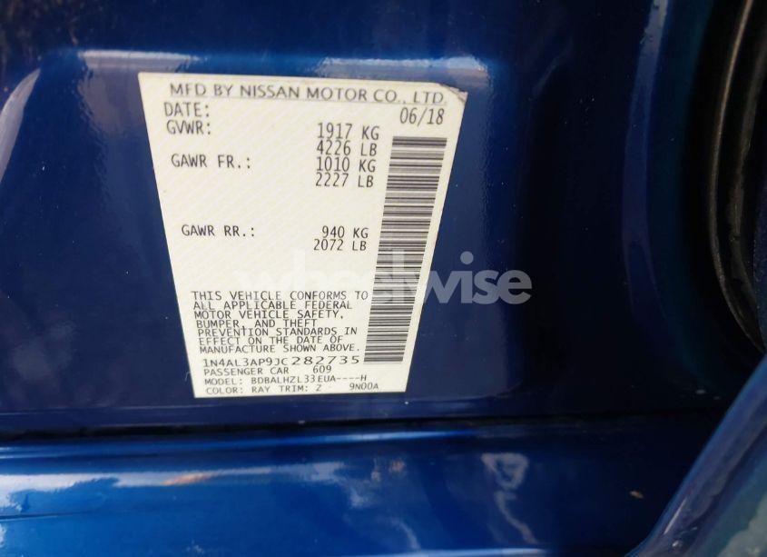 Photo 9 of 2018 Nissan Altima 2.5 SR (VIN 1N4AL3AP9JC282735)