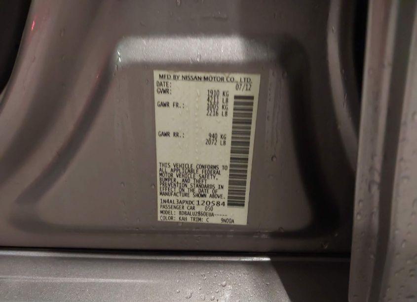 Photo 9 of 2013 Nissan Altima 2.5 SV (VIN 1N4AL3APXDC120584)