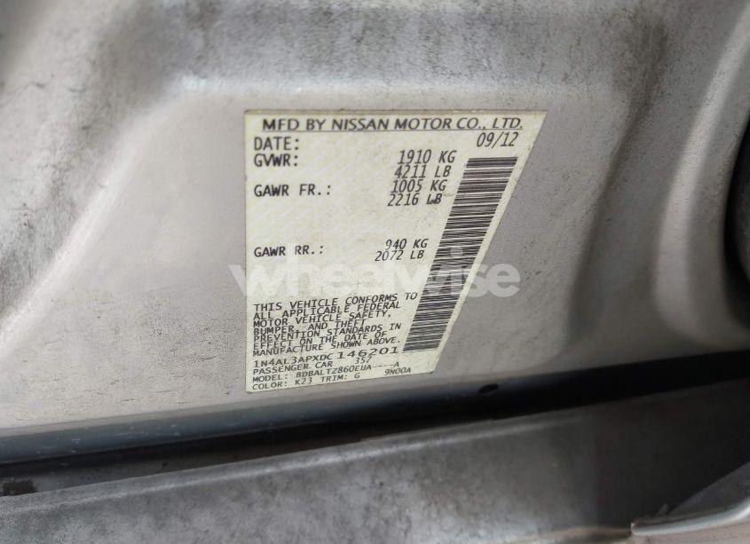 Photo 9 of 2013 Nissan Altima 2.5 SV (VIN 1N4AL3APXDC146201)