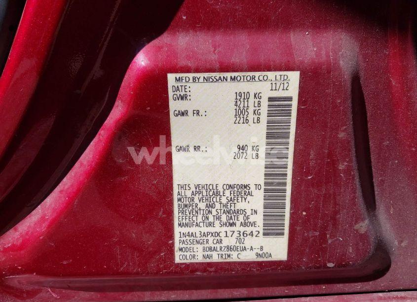 Photo 9 of 2013 Nissan Altima 2.5 S (VIN 1N4AL3APXDC173642)