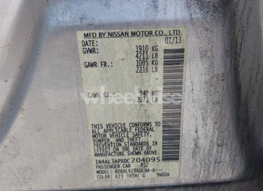 Photo 9 of 2013 Nissan Altima 2.5 S (VIN 1N4AL3APXDC204095)