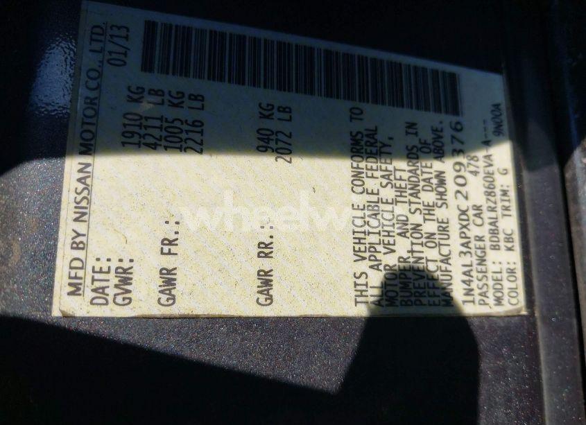 Photo 9 of 2013 Nissan Altima 2.5 S (VIN 1N4AL3APXDC209376)