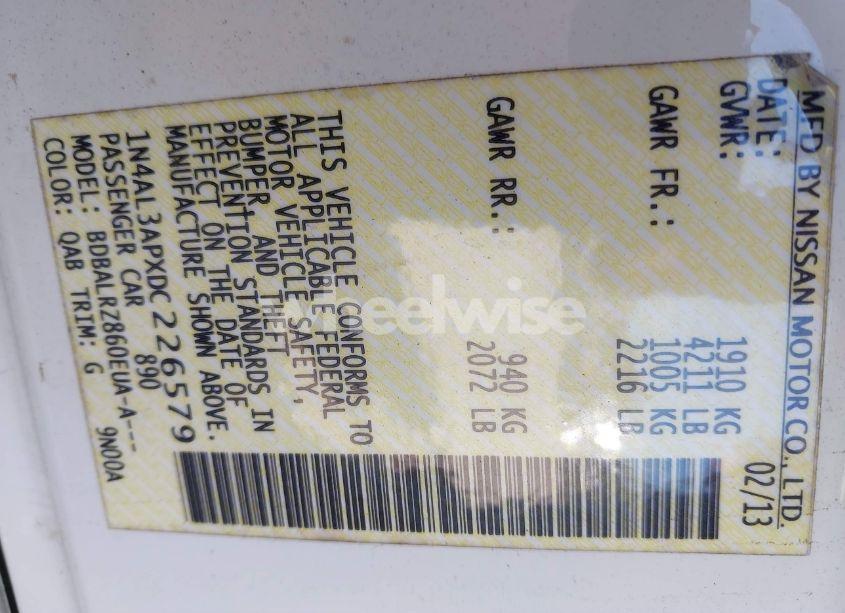 Photo 9 of 2013 Nissan Altima 2.5 S (VIN 1N4AL3APXDC226579)