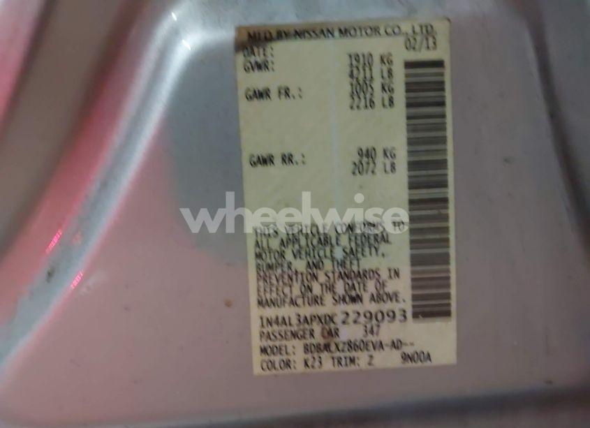 Photo 9 of 2013 Nissan Altima 2.5 SL (VIN 1N4AL3APXDC229093)