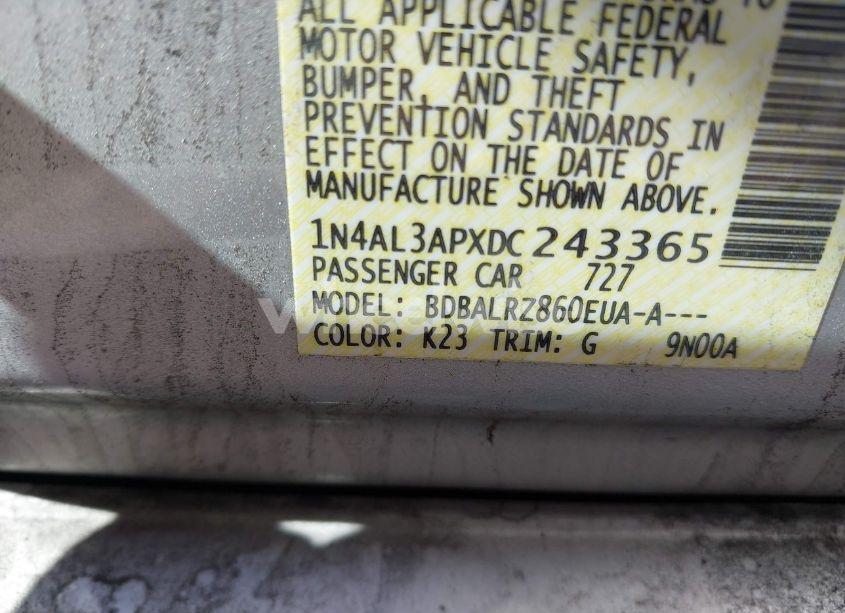 Photo 9 of 2013 Nissan Altima 2.5 S (VIN 1N4AL3APXDC243365)