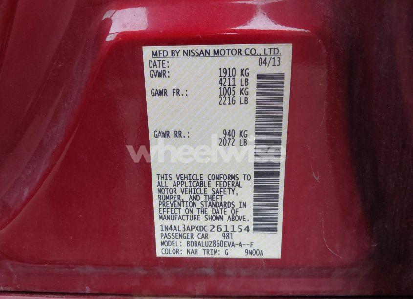 Photo 9 of 2013 Nissan Altima 2.5 SV (VIN 1N4AL3APXDC261154)