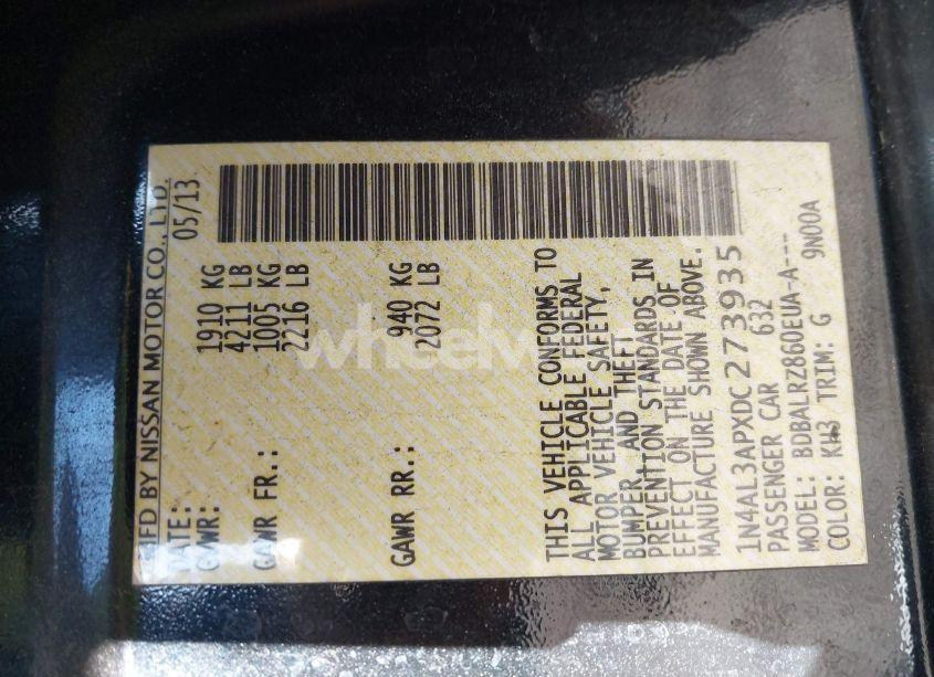 Photo 9 of 2013 Nissan Altima 2.5 S (VIN 1N4AL3APXDC273935)