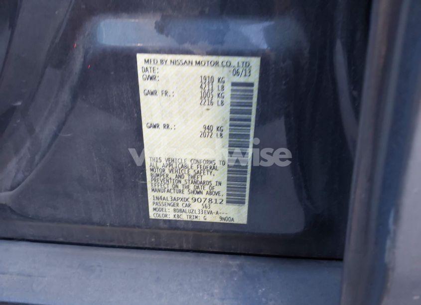 Photo 9 of 2013 Nissan Altima 2.5 SV (VIN 1N4AL3APXDC907812)