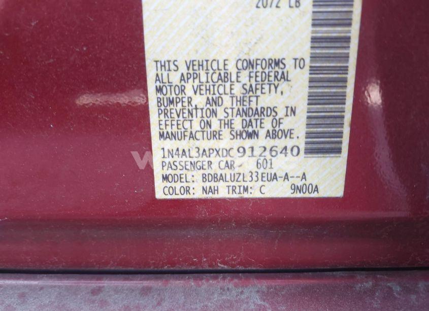 Photo 9 of 2013 Nissan Altima 2.5 SV (VIN 1N4AL3APXDC912640)