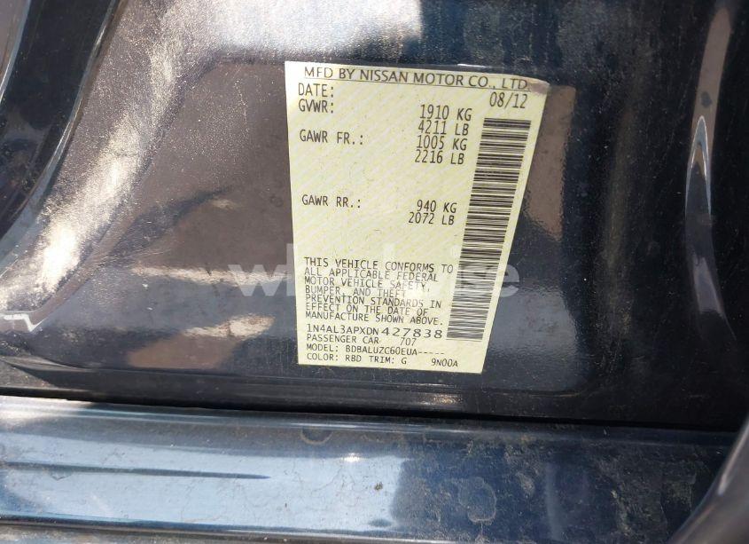 Photo 9 of 2013 Nissan Altima 2.5 SV (VIN 1N4AL3APXDN427838)