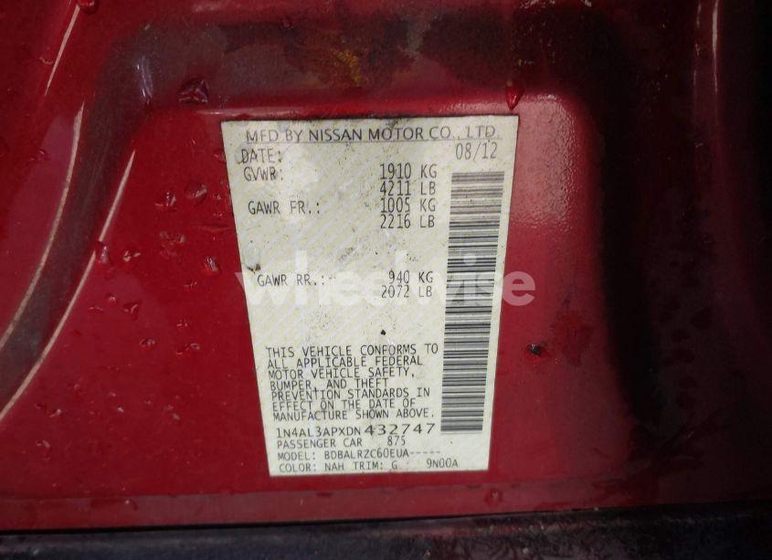 Photo 9 of 2013 Nissan Altima 2.5 S (VIN 1N4AL3APXDN432747)