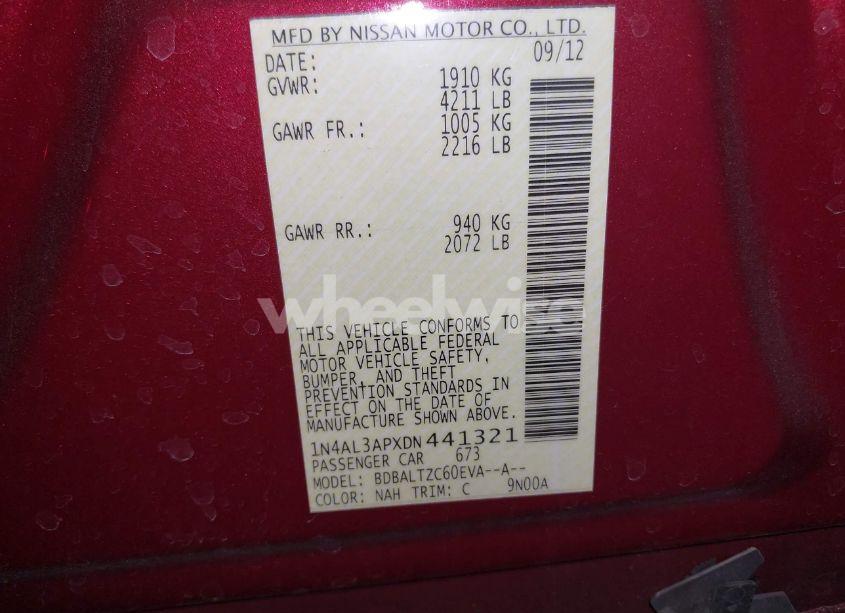 Photo 9 of 2013 Nissan Altima 2.5 SV (VIN 1N4AL3APXDN441321)