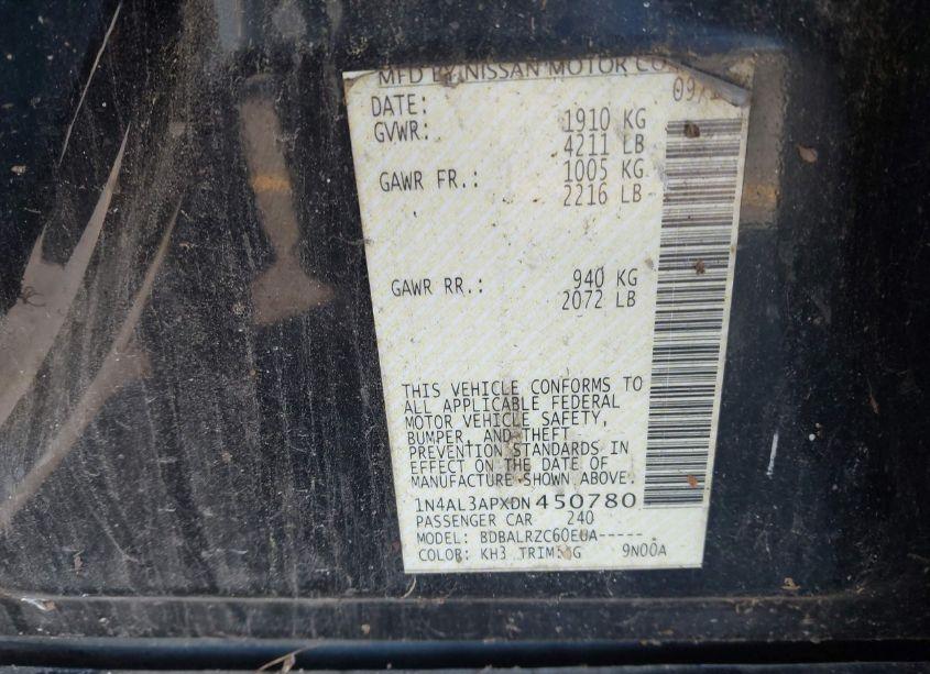 Photo 9 of 2013 Nissan Altima 2.5 S (VIN 1N4AL3APXDN450780)