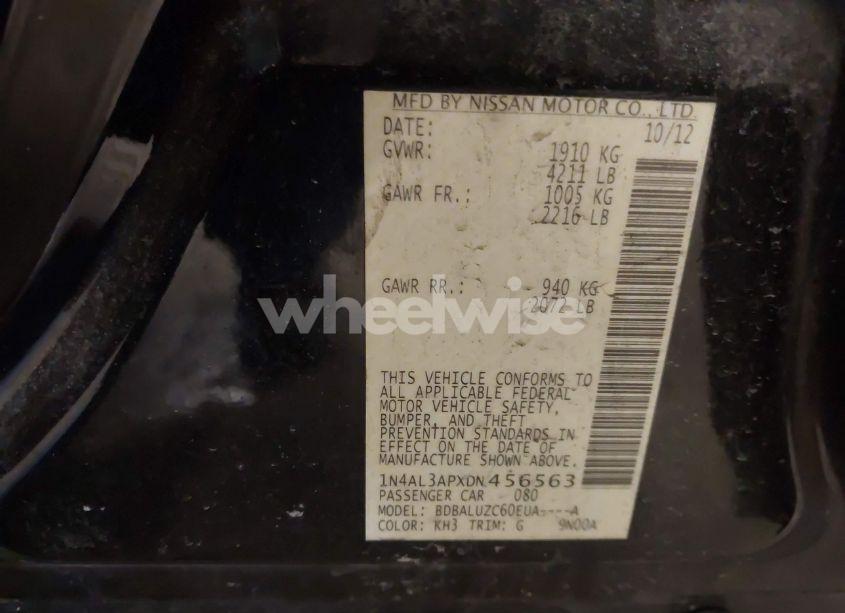 Photo 9 of 2013 Nissan Altima 2.5 SV (VIN 1N4AL3APXDN456563)