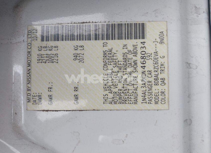 Photo 9 of 2013 Nissan Altima 2.5 S (VIN 1N4AL3APXDN468034)