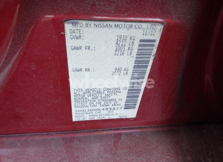 Photo 9 of 2013 Nissan Altima 2.5 S (VIN 1N4AL3APXDN483827)