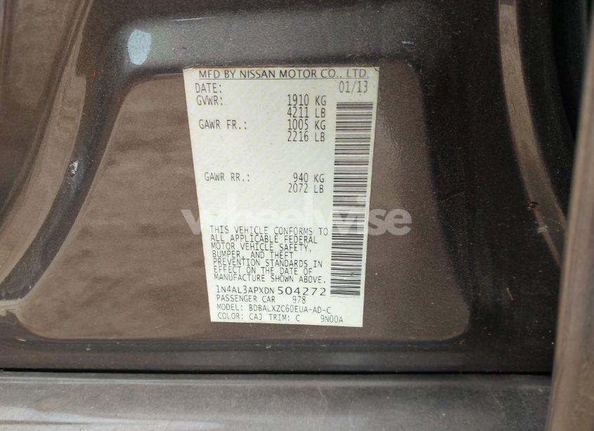 Photo 9 of 2013 Nissan Altima 2.5 SL (VIN 1N4AL3APXDN504272)