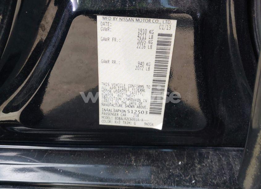 Photo 9 of 2013 Nissan Altima 2.5 S (VIN 1N4AL3APXDN512503)