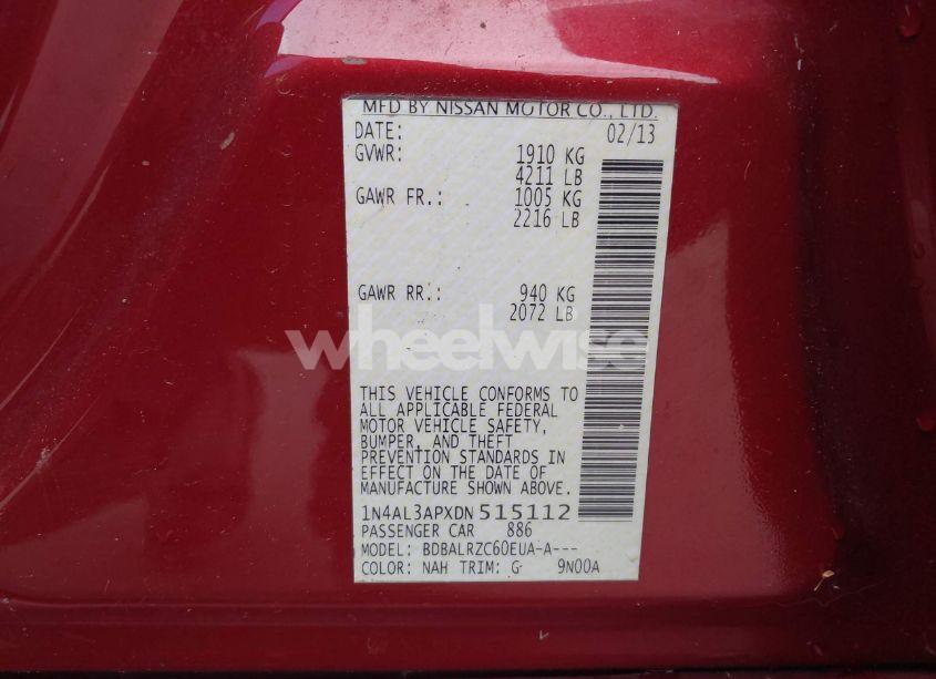 Photo 9 of 2013 Nissan Altima 2.5 S (VIN 1N4AL3APXDN515112)