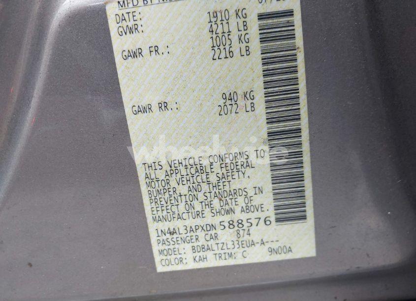 Photo 9 of 2013 Nissan Altima 2.5 SV (VIN 1N4AL3APXDN588576)