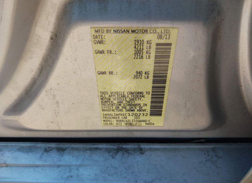 Photo 9 of 2014 Nissan Altima 2.5 SL (VIN 1N4AL3APXEC120232)