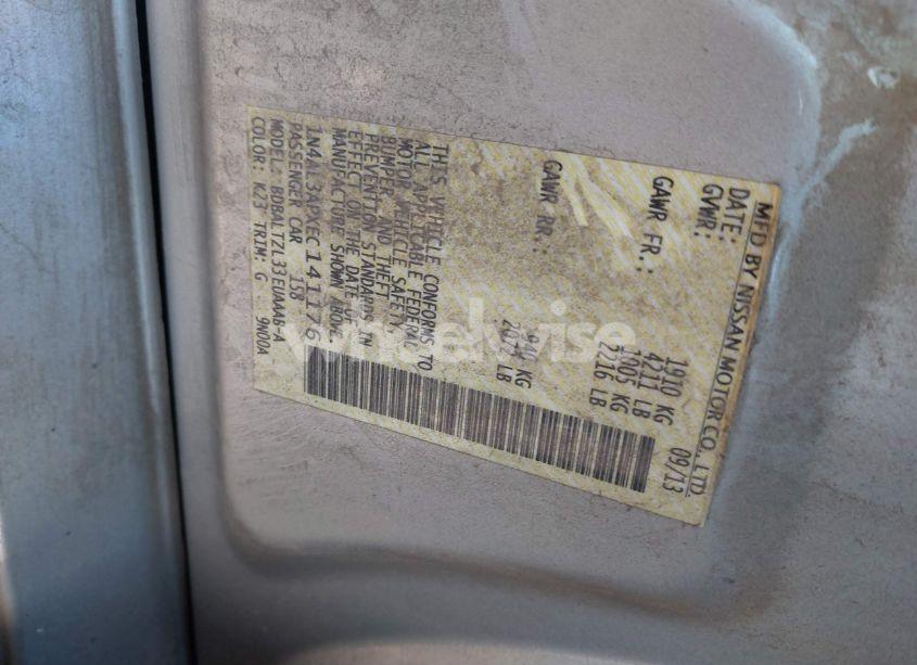 Photo 9 of 2014 Nissan Altima 2.5 SV (VIN 1N4AL3APXEC141176)