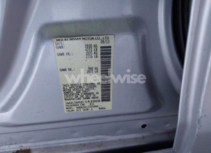 Photo 9 of 2014 Nissan Altima 2.5 S (VIN 1N4AL3APXEC143008)