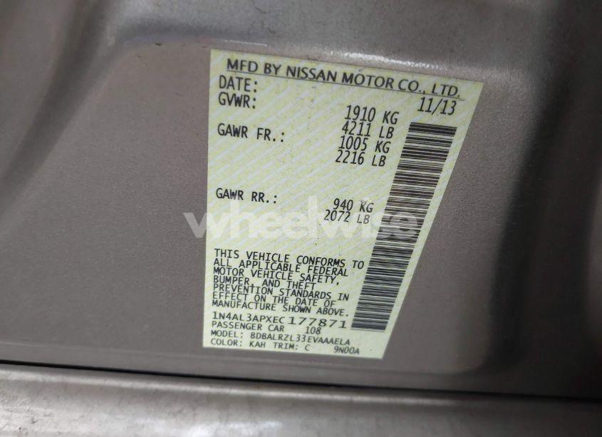 Photo 9 of 2014 Nissan Altima 2.5 S (VIN 1N4AL3APXEC177871)