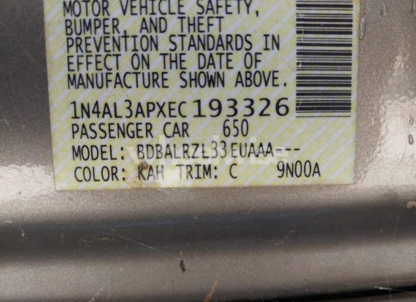 Photo 9 of 2014 Nissan Altima 2.5 S (VIN 1N4AL3APXEC193326)