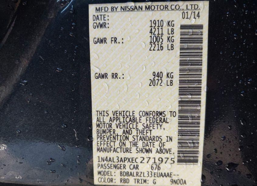 Photo 9 of 2014 Nissan Altima 2.5 S (VIN 1N4AL3APXEC271975)