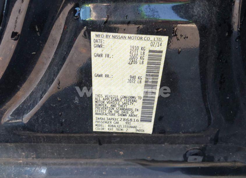 Photo 9 of 2014 Nissan Altima 2.5 SL (VIN 1N4AL3APXEC286816)